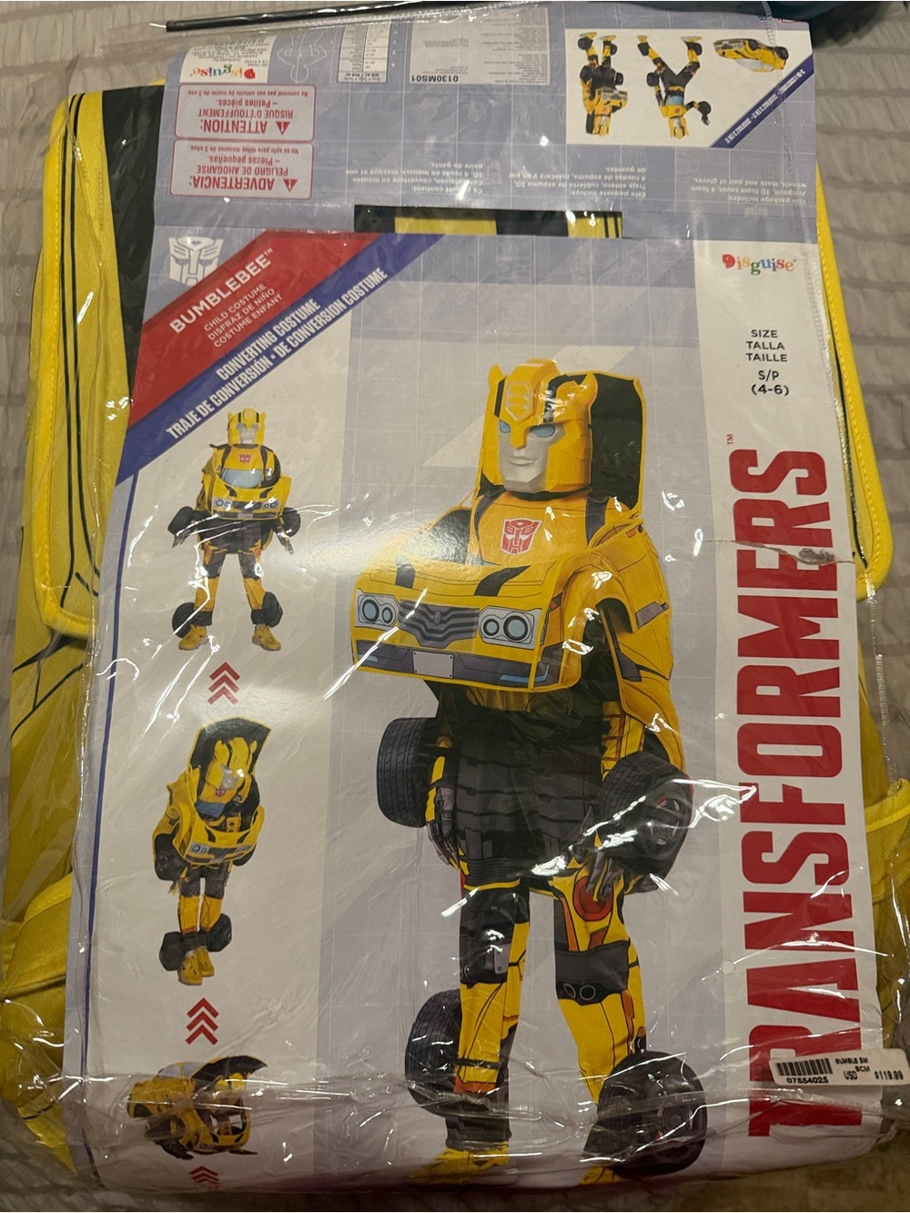 Transformers Boys Costume Size 4-6 used